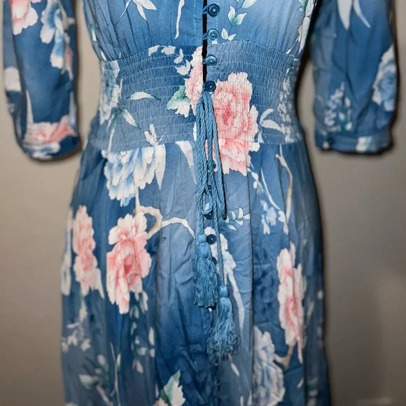 Jaase Blue Floral boho maxi Dress - Picture 5 of 10